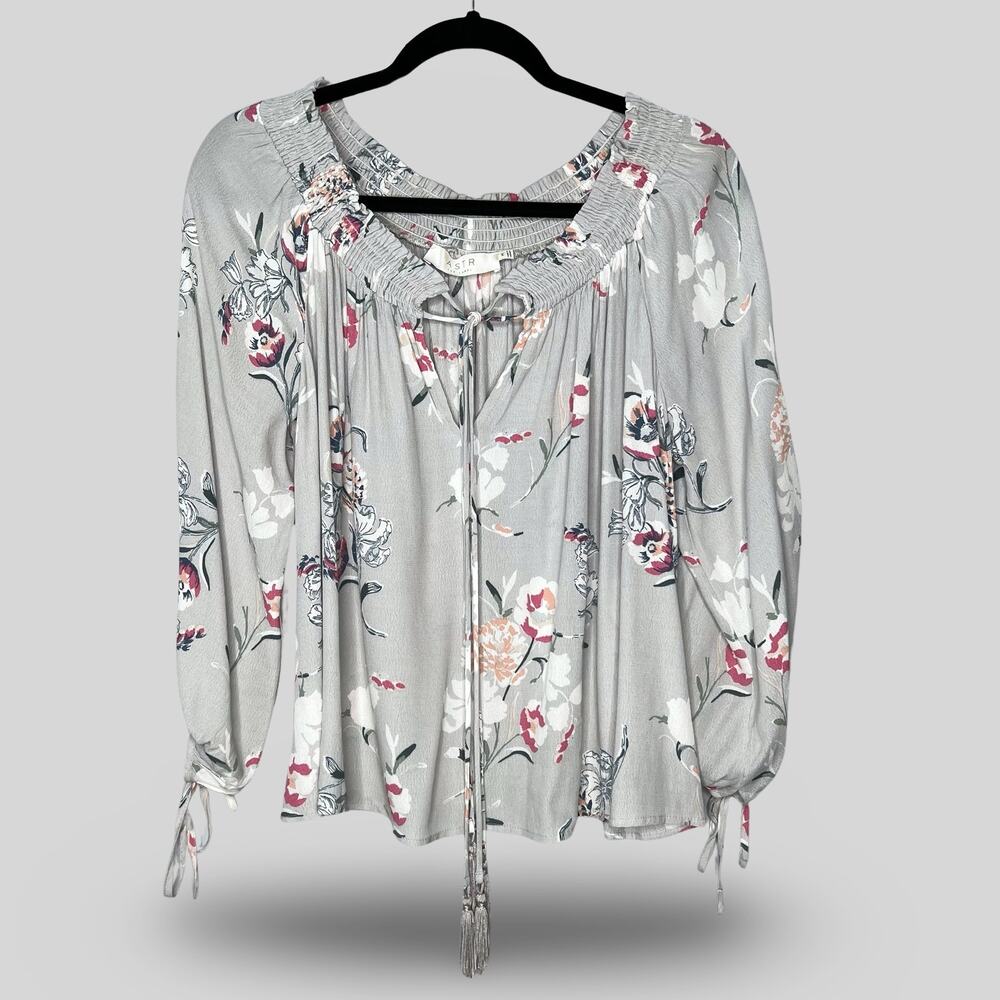 ASTR The Label Floral Long Sleeve Blouse